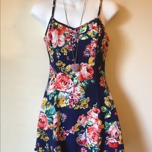 Floral spring dress with heart necklace